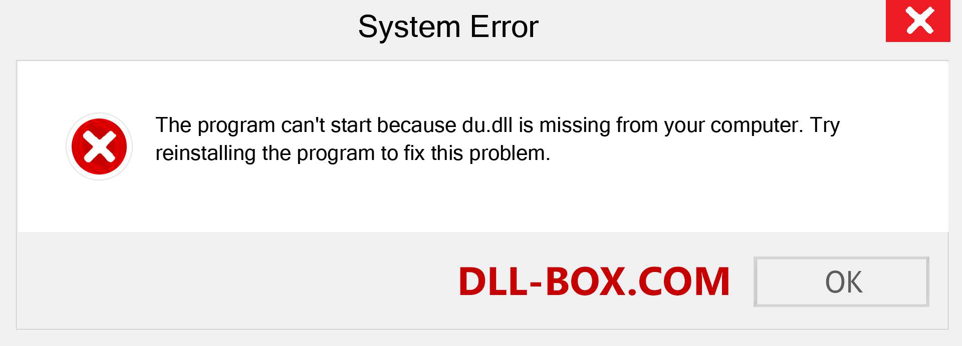  du.dll file is missing?. Download for Windows 7, 8, 10 - Fix  du dll Missing Error on Windows, photos, images
